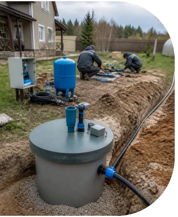 Обустройство скважины под ключ для дома с водоснабжением в Нефтеюганске